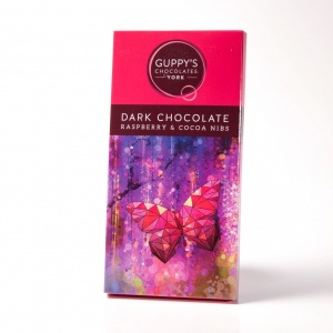 Dark Chocolate Bar with Raspberry and Cocoa Nibs